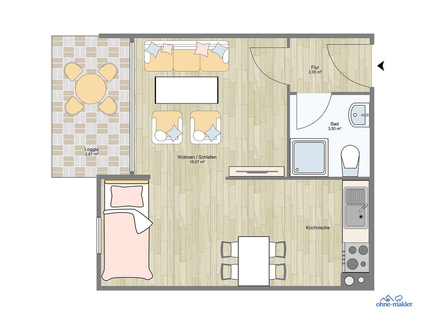 Prenájom bytu 1-izbový 31 m², Neustädter Straße, Worms, Porýnie-Falcko Prenájom bytu 1-izbový 31 m², Neustädter Straße, Worms, Porýnie-Falcko