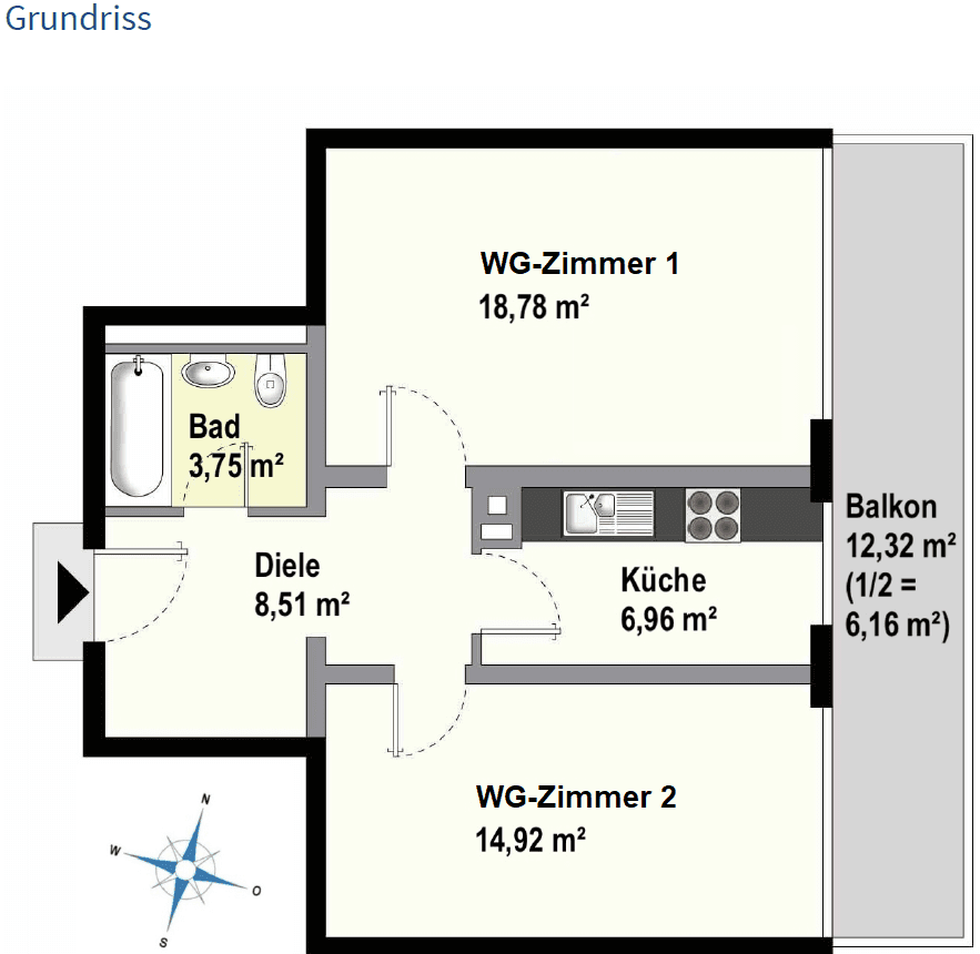 Prenájom bytu 2-izbový 60 m², Germering, Bavorsko Prenájom bytu 2-izbový 60 m², Germering, Bavorsko