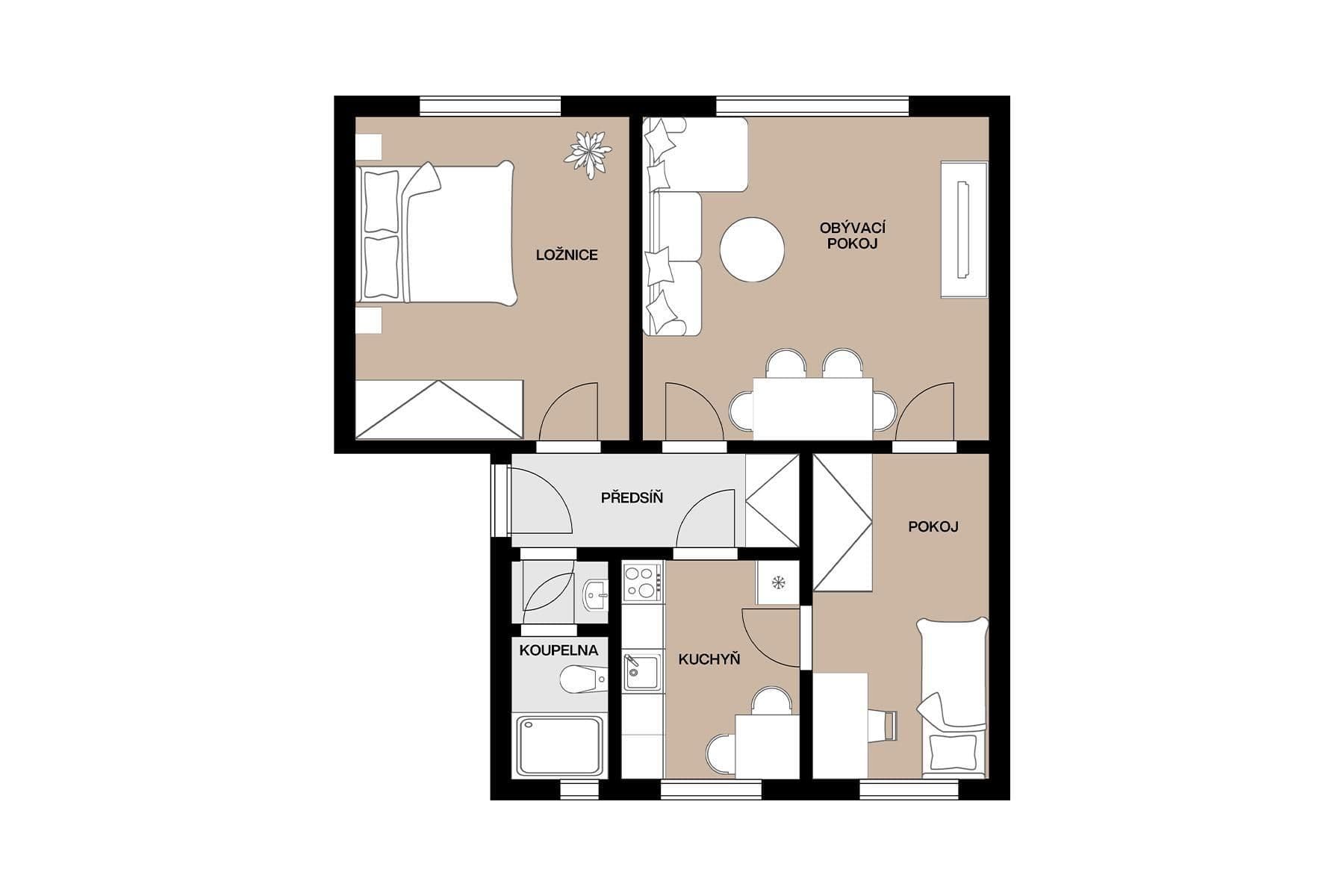 Predaj bytu 3-izbový 65 m², V Sídlišti, Horní Beřkovice, Ústecký kraj Predaj bytu 3-izbový 65 m², V Sídlišti, Horní Beřkovice, Ústecký kraj