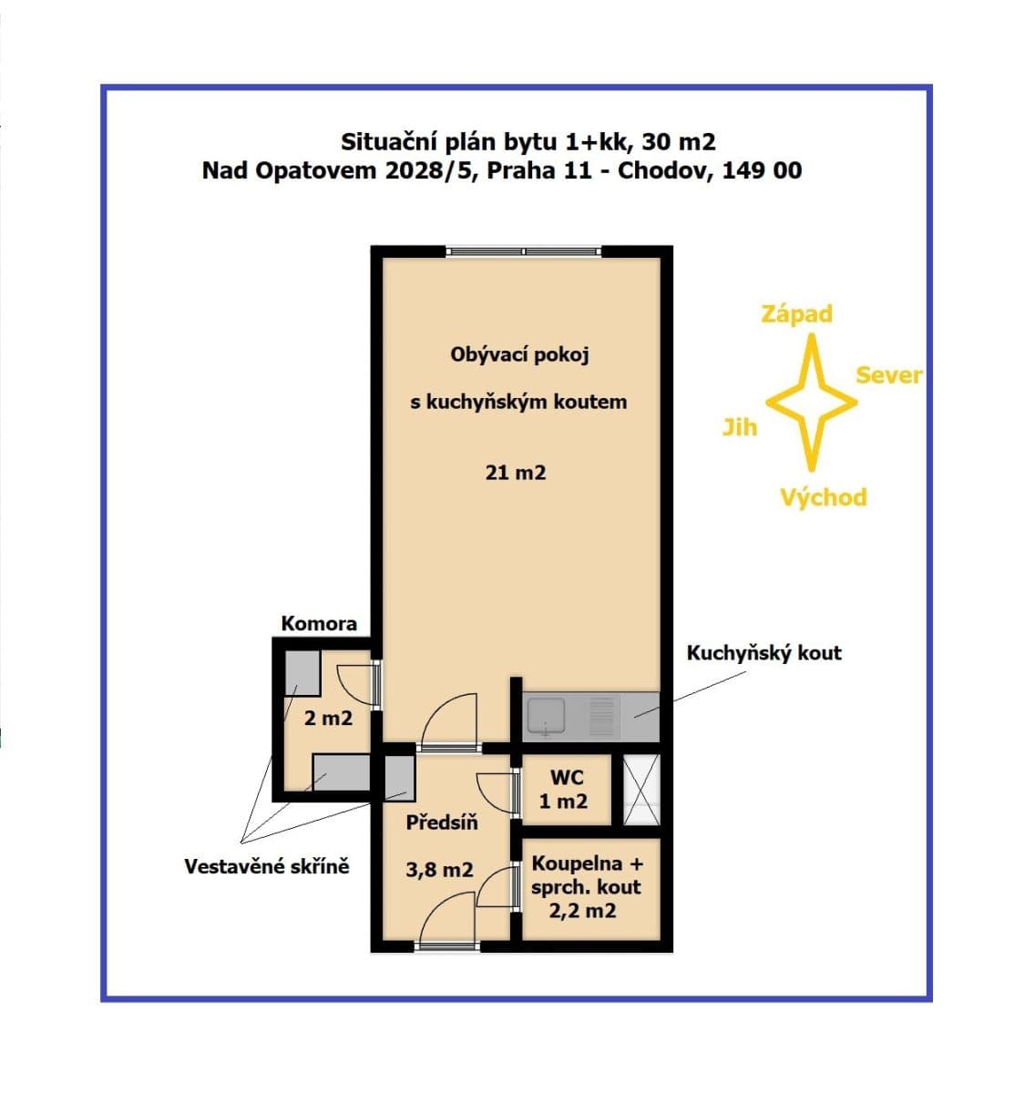 Prenájom bytu 1-izbový 30 m², Nad Opatovem, Praha, Praha Prenájom bytu 1-izbový 30 m², Nad Opatovem, Praha, Praha