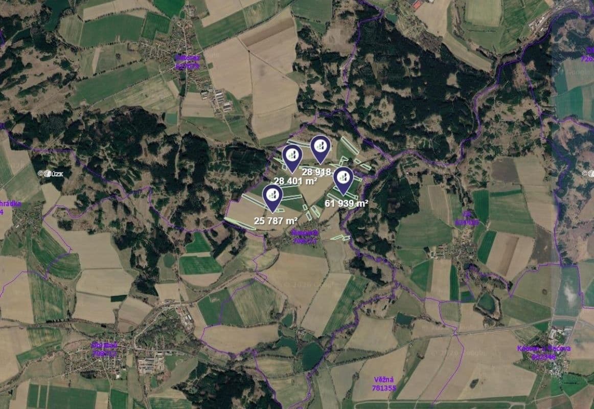 Predaj pozemku 1.295 m², Obrataň, Kraj Vysočina Predaj pozemku 1.295 m², Obrataň, Kraj Vysočina