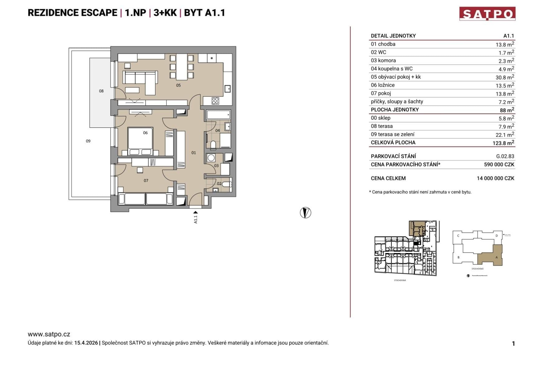Predaj bytu 3-izbový 88 m², Stochovská, Praha, Praha Predaj bytu 3-izbový 88 m², Stochovská, Praha, Praha