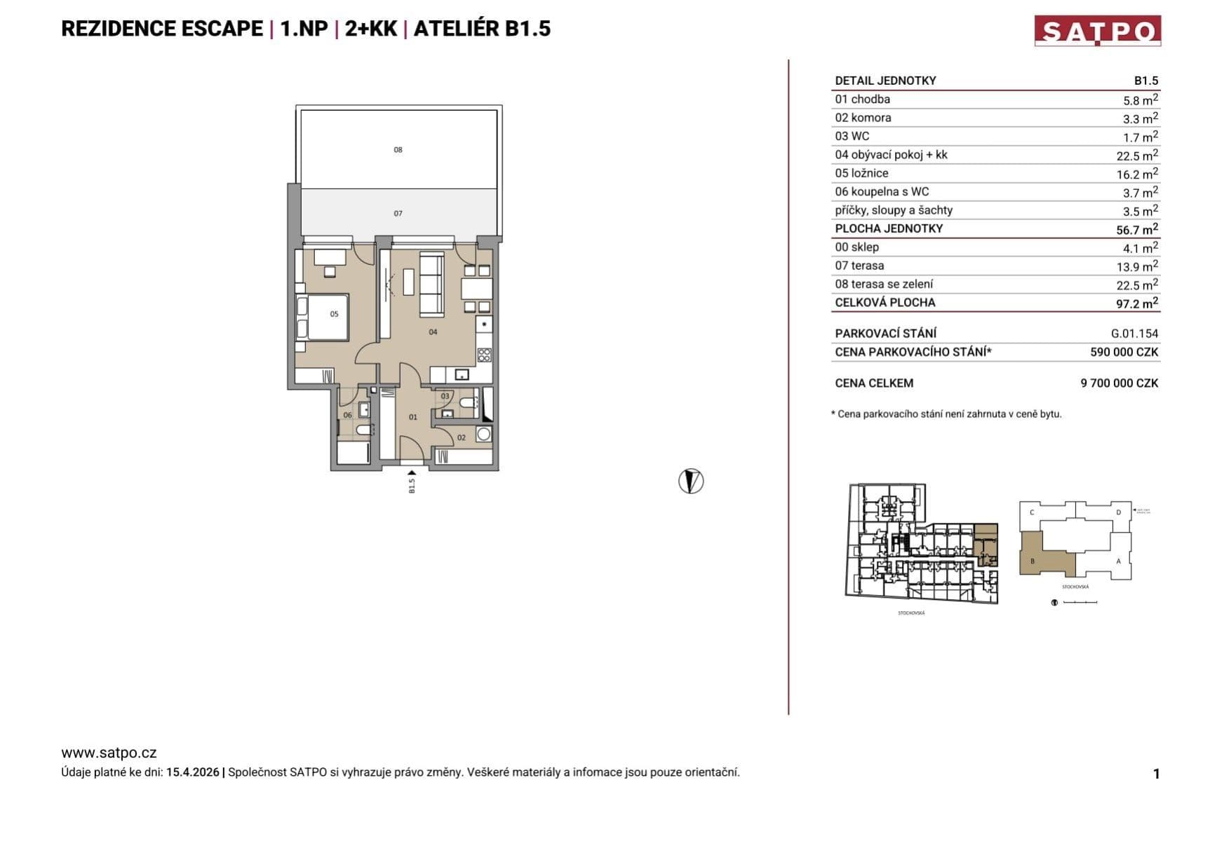 Predaj bytu 2-izbový 57 m², Stochovská, Praha, Praha Predaj bytu 2-izbový 57 m², Stochovská, Praha, Praha