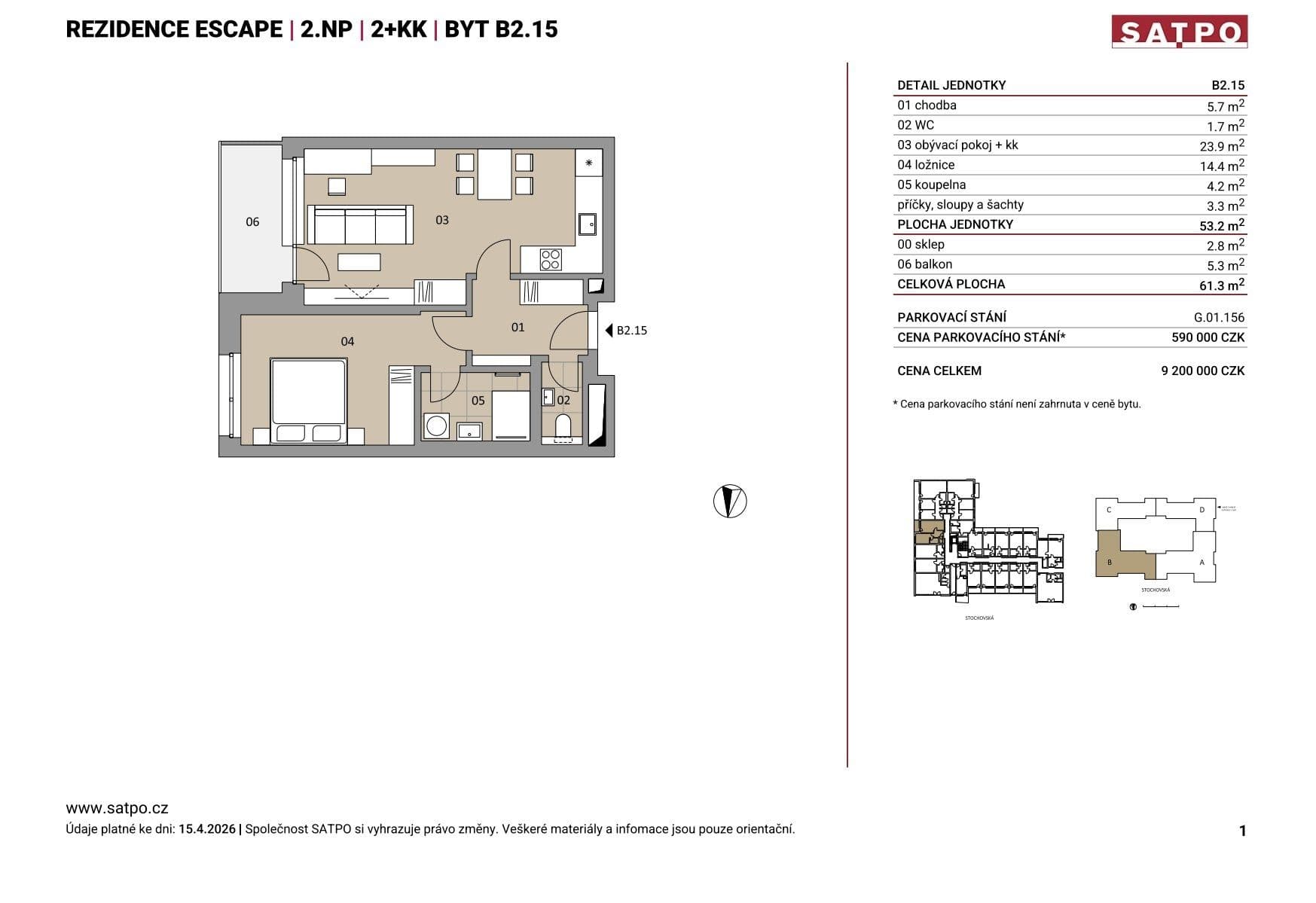Predaj bytu 2-izbový 53 m², Stochovská, Praha, Praha Predaj bytu 2-izbový 53 m², Stochovská, Praha, Praha
