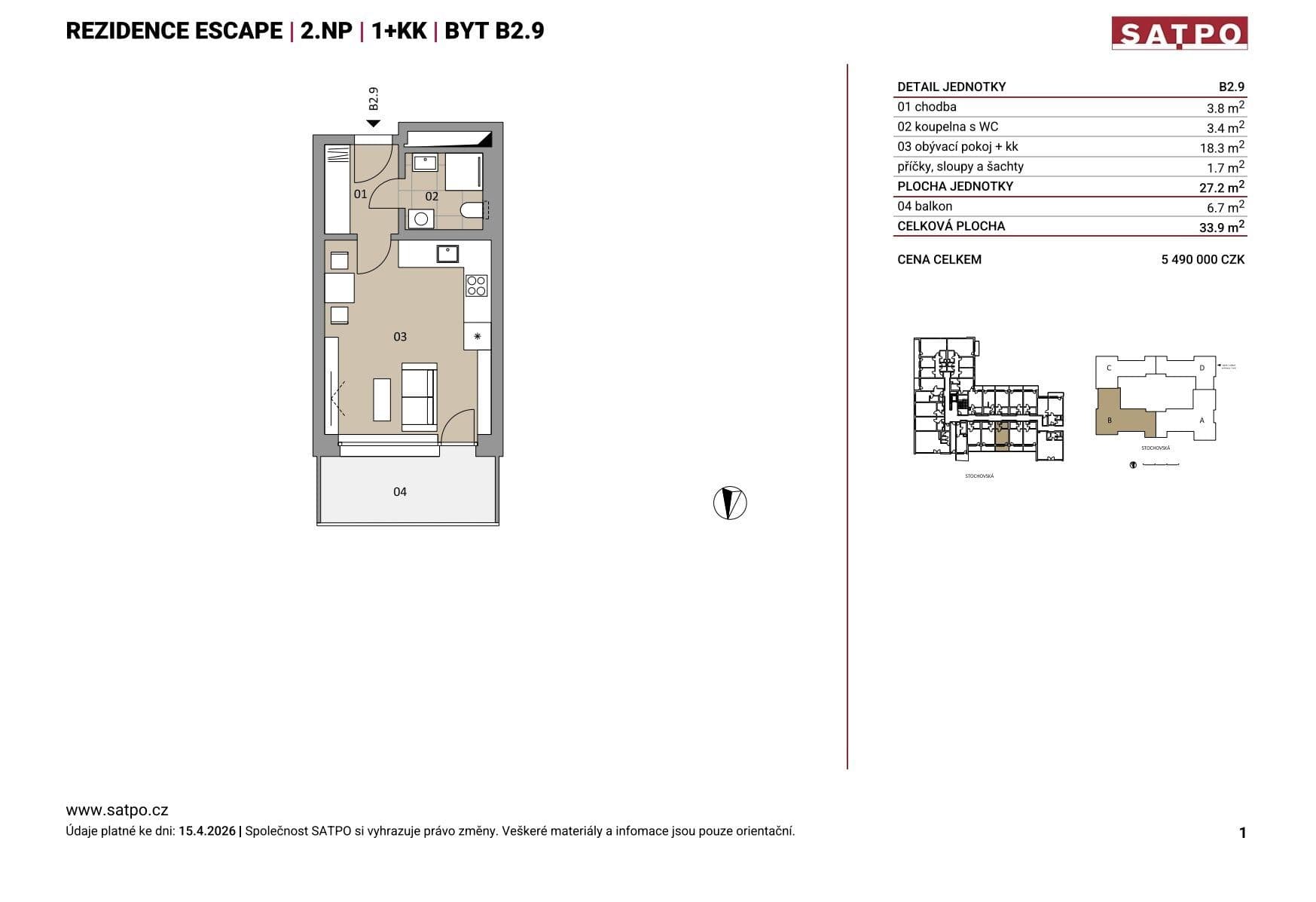 Predaj bytu 1-izbový 27 m², Stochovská, Praha, Praha Predaj bytu 1-izbový 27 m², Stochovská, Praha, Praha