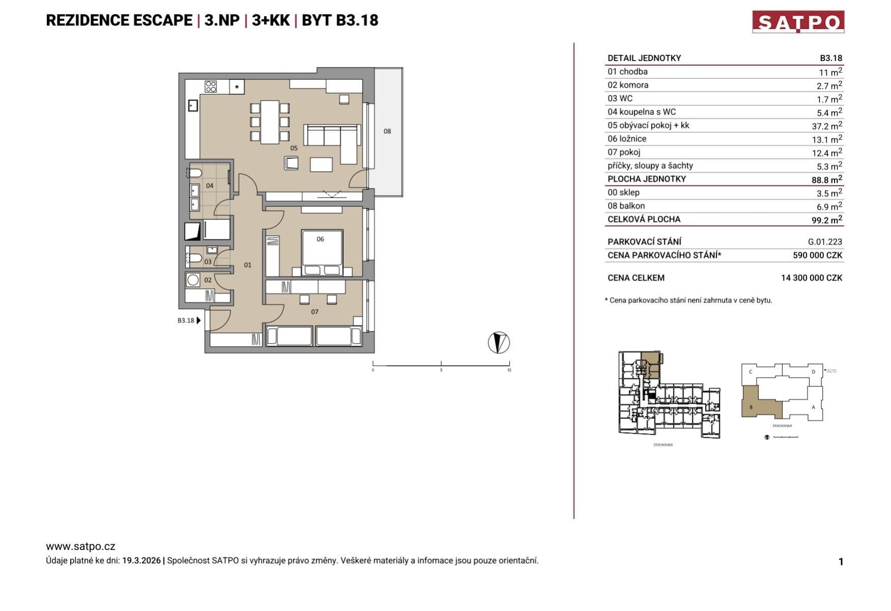 Predaj bytu 3-izbový 81 m², Stochovská, Praha, Praha Predaj bytu 3-izbový 81 m², Stochovská, Praha, Praha