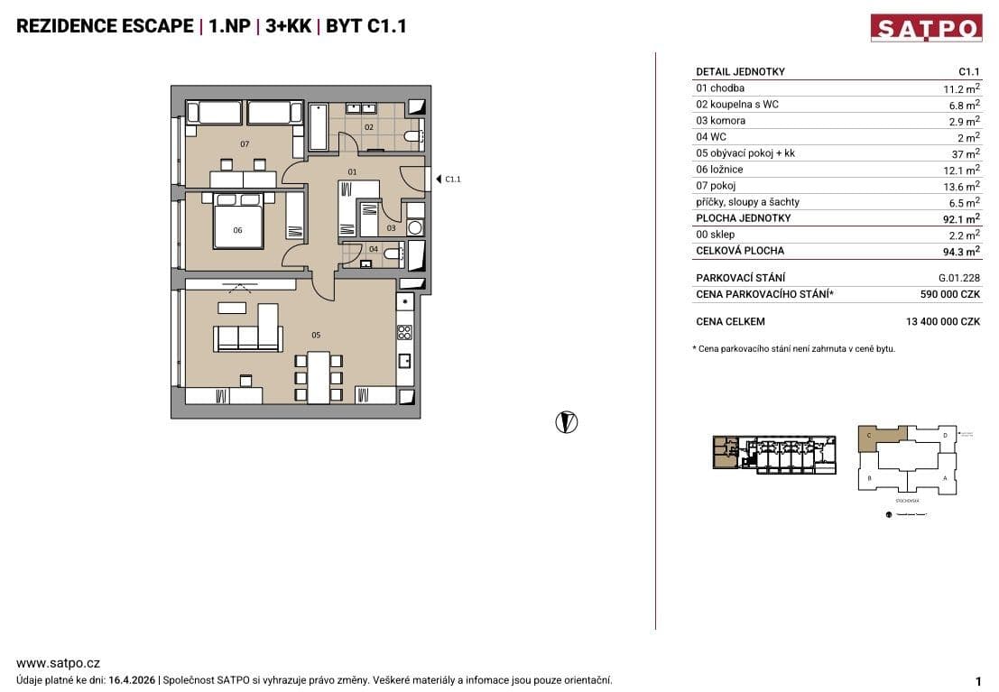 Predaj bytu 3-izbový 92 m², Stochovská, Praha, Praha Predaj bytu 3-izbový 92 m², Stochovská, Praha, Praha