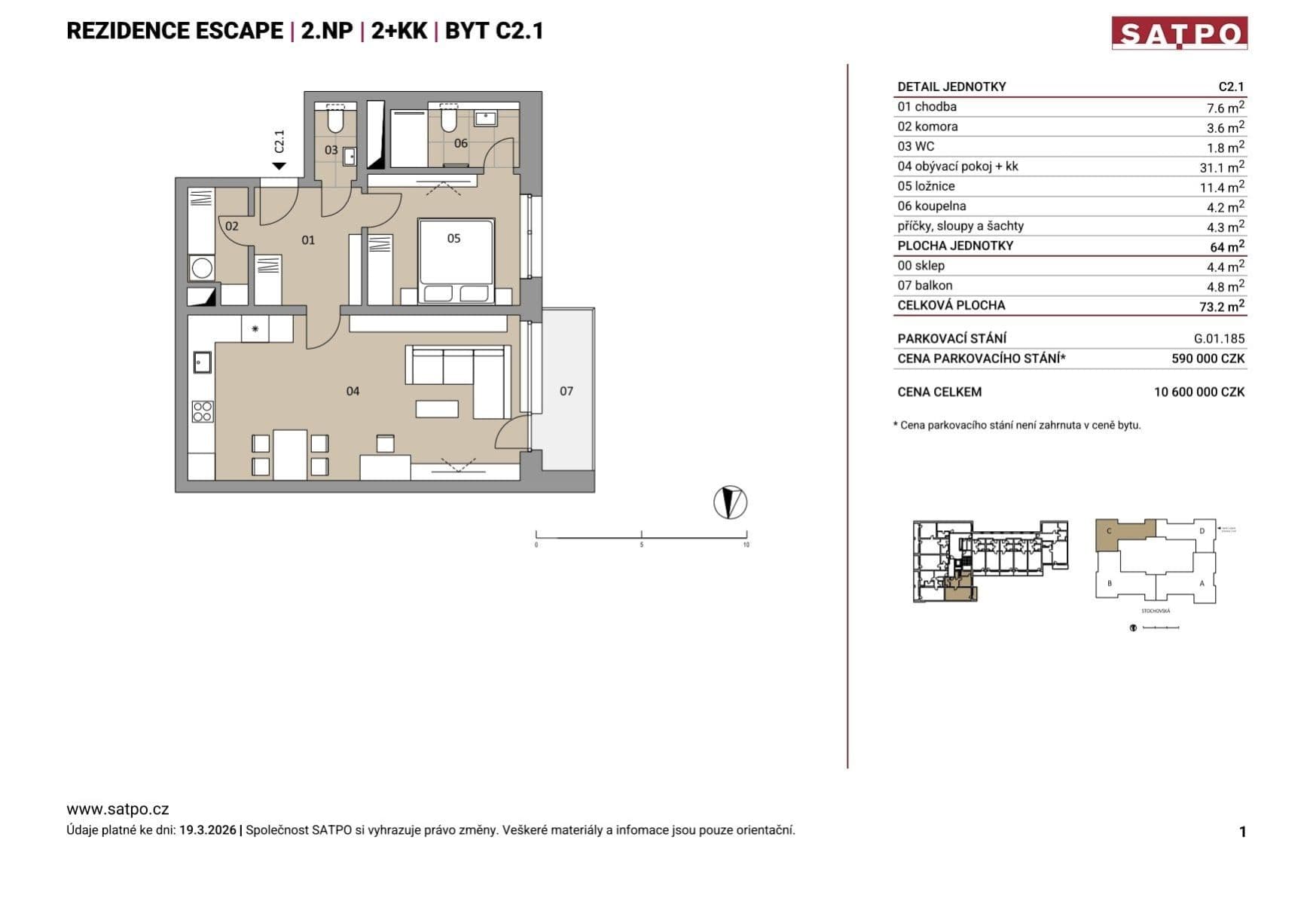 Predaj bytu 2-izbový 64 m², Stochovská, Praha, Praha Predaj bytu 2-izbový 64 m², Stochovská, Praha, Praha