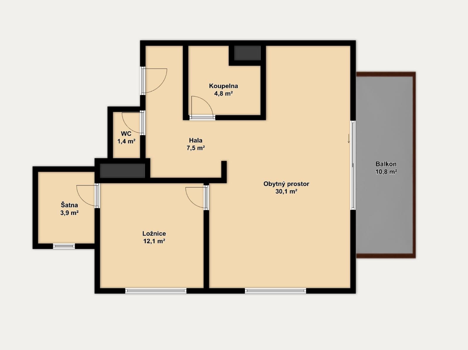 Predaj bytu 2-izbový 65 m², Jílkova, Brno, Jihomoravský kraj Predaj bytu 2-izbový 65 m², Jílkova, Brno, Jihomoravský kraj