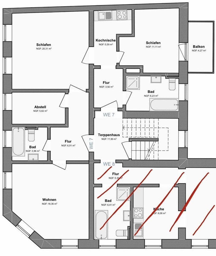 Prenájom bytu 3-izbový 85 m², Ziegelstraße 47, Dessau-Roßlau, Sasko-Anhaltsko Prenájom bytu 3-izbový 85 m², Ziegelstraße 47, Dessau-Roßlau, Sasko-Anhaltsko