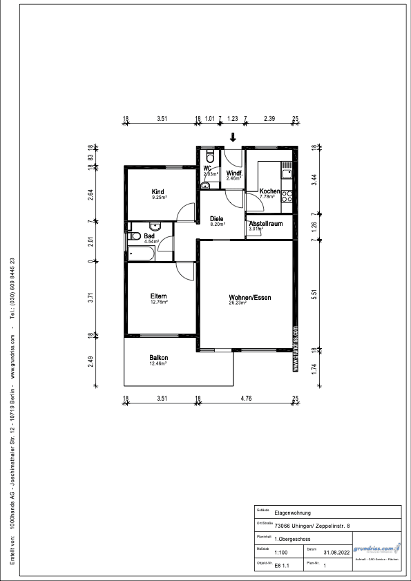 Prenájom bytu 3-izbový 79 m², Zeppelinstr. 8, Uhingen, Bádensko-Wurttembersko Prenájom bytu 3-izbový 79 m², Zeppelinstr. 8, Uhingen, Bádensko-Wurttembersko