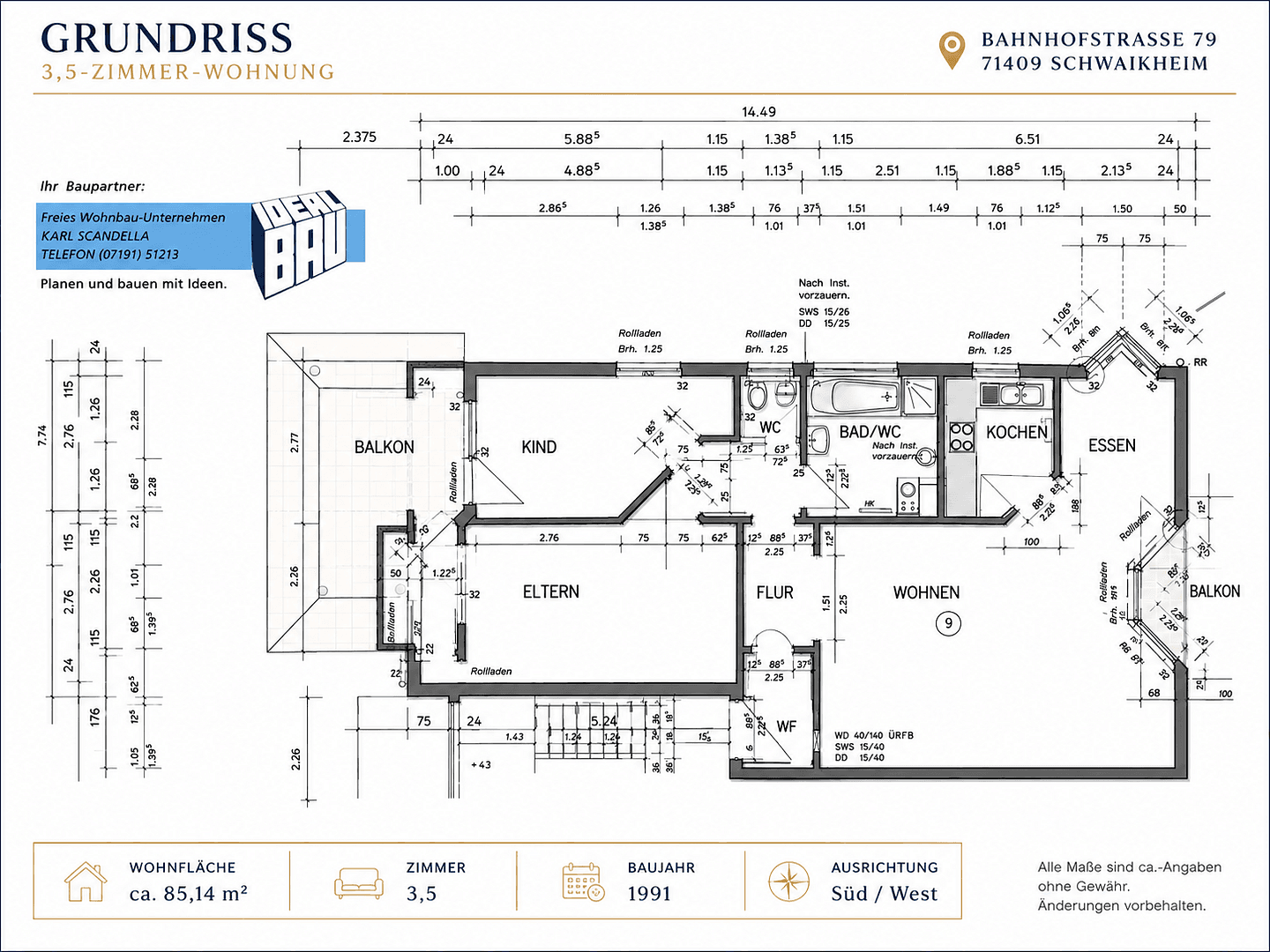 Predaj bytu 3-izbový 86 m², Bahnhofstraße 79, Schwaikheim, Bádensko-Wurttembersko Predaj bytu 3-izbový 86 m², Bahnhofstraße 79, Schwaikheim, Bádensko-Wurttembersko