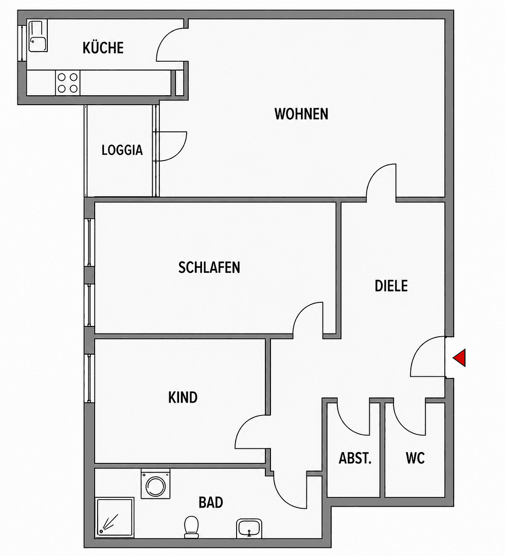 Prenájom bytu 3-izbový 84 m², Arthur-Bretschneider-Strasse 13, Chemnitz, Sasko Prenájom bytu 3-izbový 84 m², Arthur-Bretschneider-Strasse 13, Chemnitz, Sasko