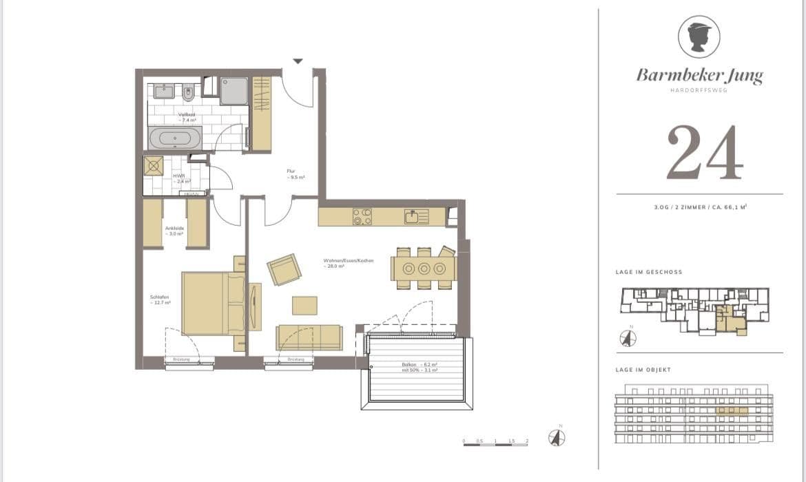 Prenájom bytu 2-izbový 67 m², Hardorffsweg 12, Hamburg, Hamburg Prenájom bytu 2-izbový 67 m², Hardorffsweg 12, Hamburg, Hamburg