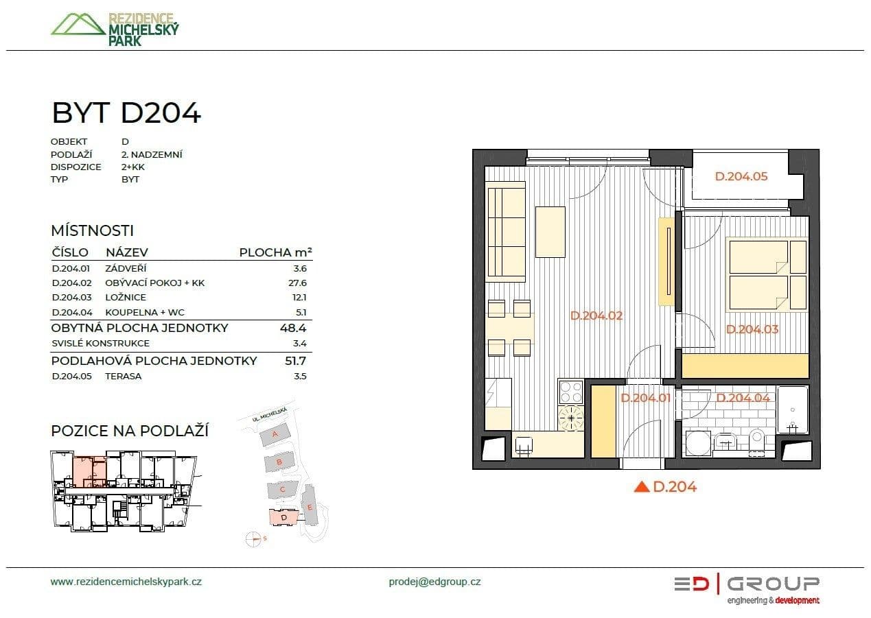 Prenájom bytu 2-izbový 54 m², Michelská, Praha, Praha Prenájom bytu 2-izbový 54 m², Michelská, Praha, Praha