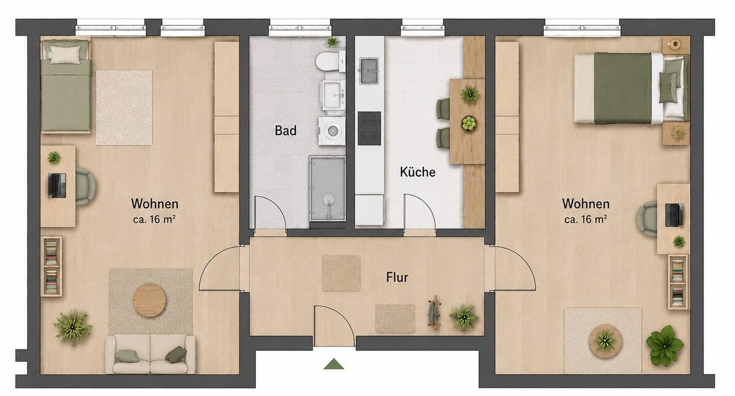 Prenájom bytu 2-izbový 45 m², Greflingerstraße 23, Regensburg, Bavorsko Prenájom bytu 2-izbový 45 m², Greflingerstraße 23, Regensburg, Bavorsko