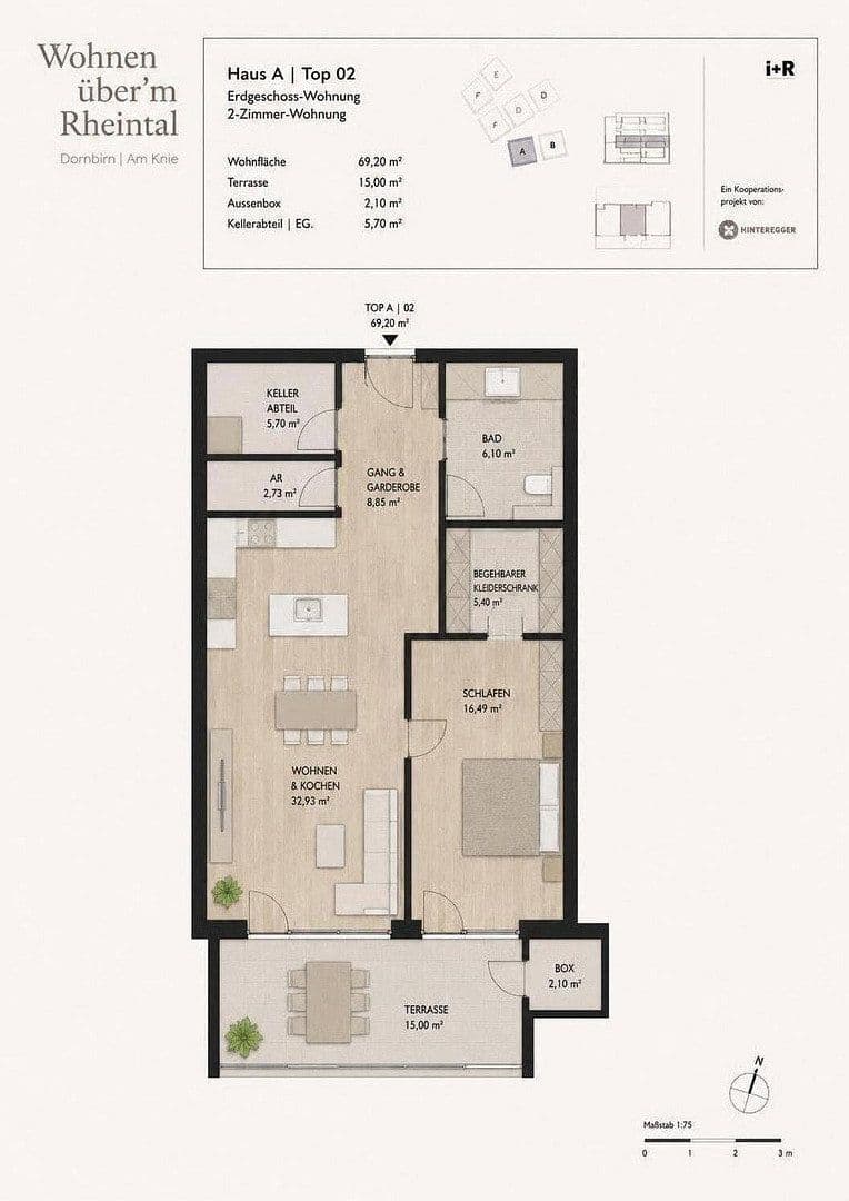 Prenájom bytu 2-izbový 69 m², Hermann-Gmeiner-Weg 5/2, Dornbirn, Vorarlbersko Prenájom bytu 2-izbový 69 m², Hermann-Gmeiner-Weg 5/2, Dornbirn, Vorarlbersko