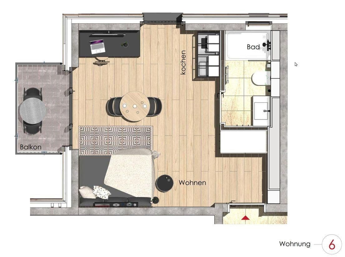Prenájom bytu 1-izbový 26 m², Siebenbürgenerstrasse 7, München, Bavorsko Prenájom bytu 1-izbový 26 m², Siebenbürgenerstrasse 7, München, Bavorsko