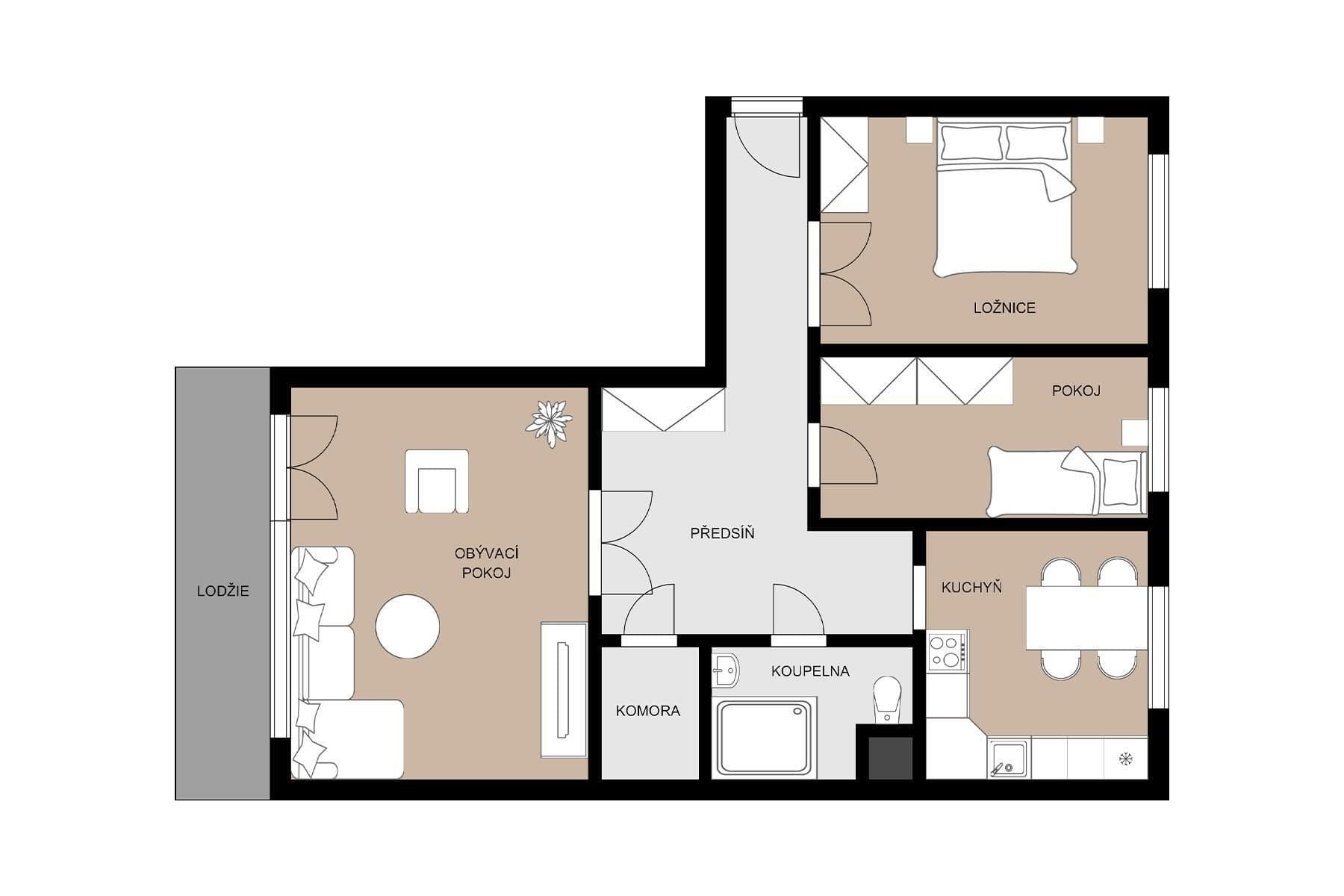 Predaj bytu 3-izbový 69 m², Okořská, Praha, Praha Predaj bytu 3-izbový 69 m², Okořská, Praha, Praha