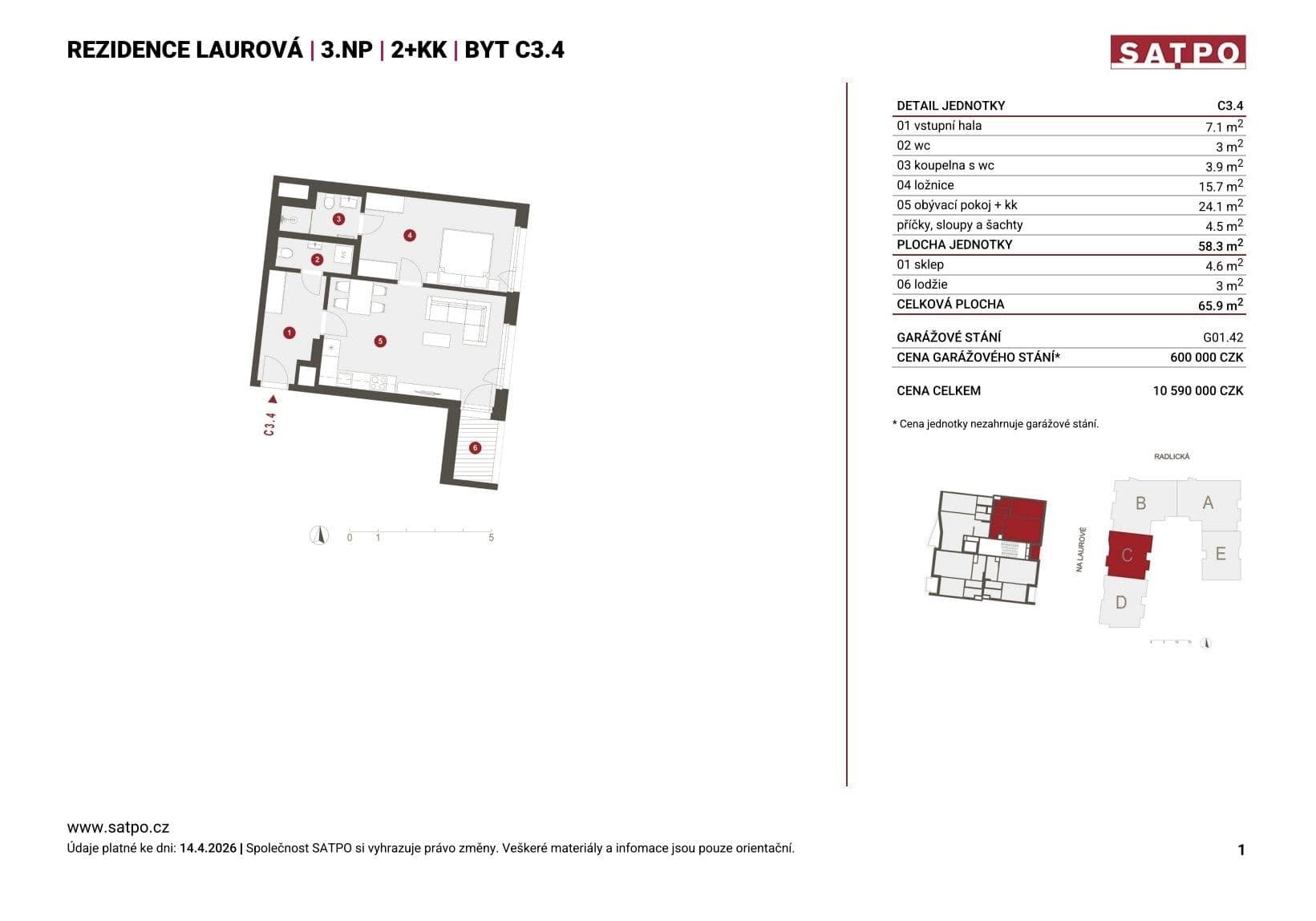 Predaj bytu 2-izbový 58 m², Na Laurové, Praha, Praha Predaj bytu 2-izbový 58 m², Na Laurové, Praha, Praha