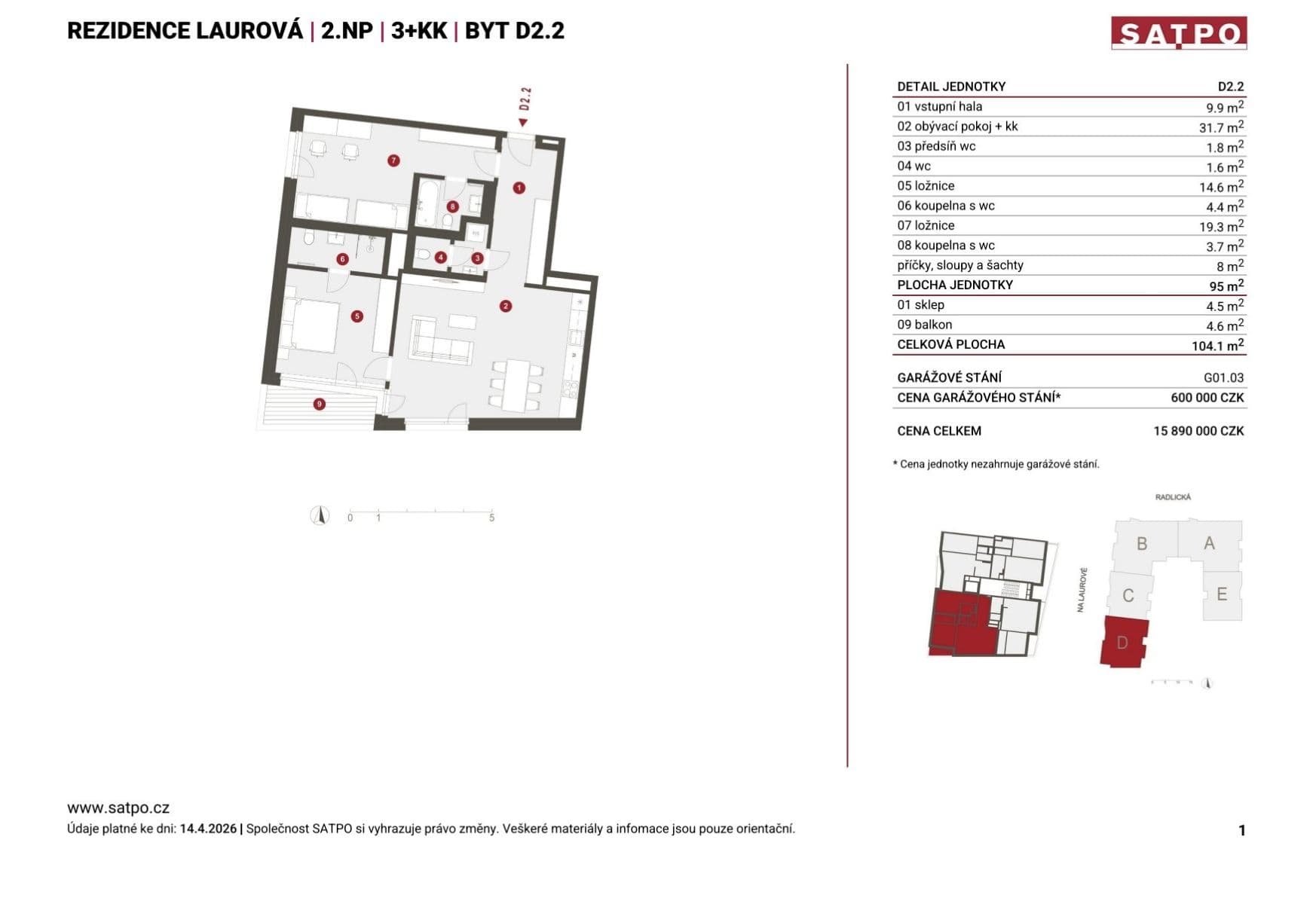 Predaj bytu 3-izbový 95 m², Na Laurové, Praha, Praha Predaj bytu 3-izbový 95 m², Na Laurové, Praha, Praha