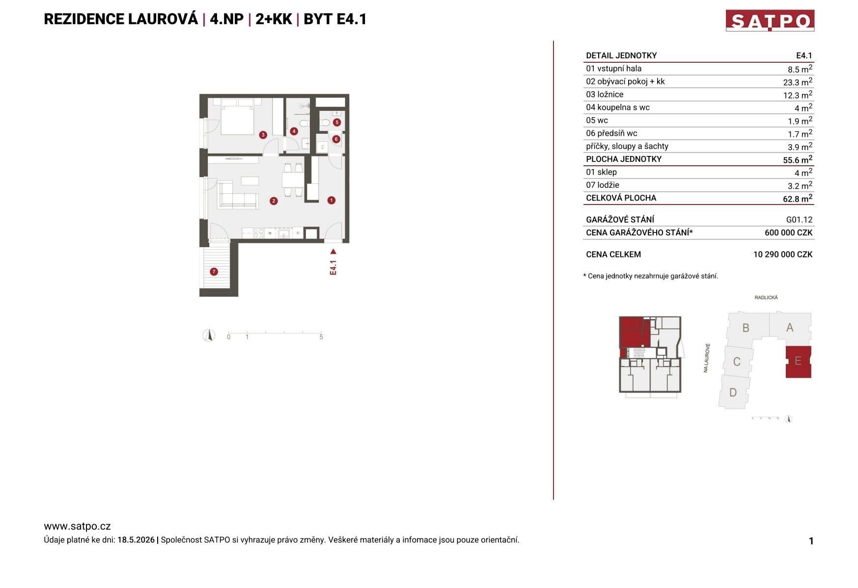 Predaj bytu 2-izbový 56 m², Na Laurové, Praha, Praha Predaj bytu 2-izbový 56 m², Na Laurové, Praha, Praha