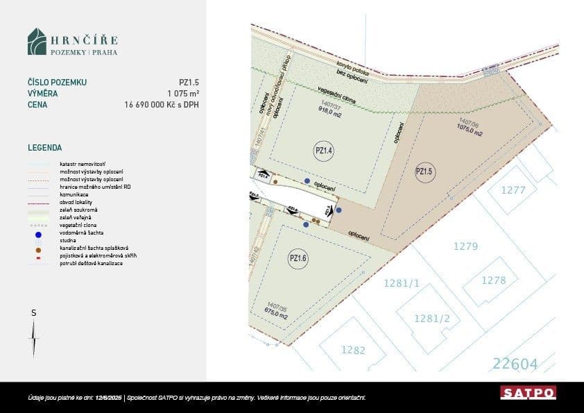 Predaj pozemku 1.075 m², V zatáčce, Praha, Praha Predaj pozemku 1.075 m², V zatáčce, Praha, Praha