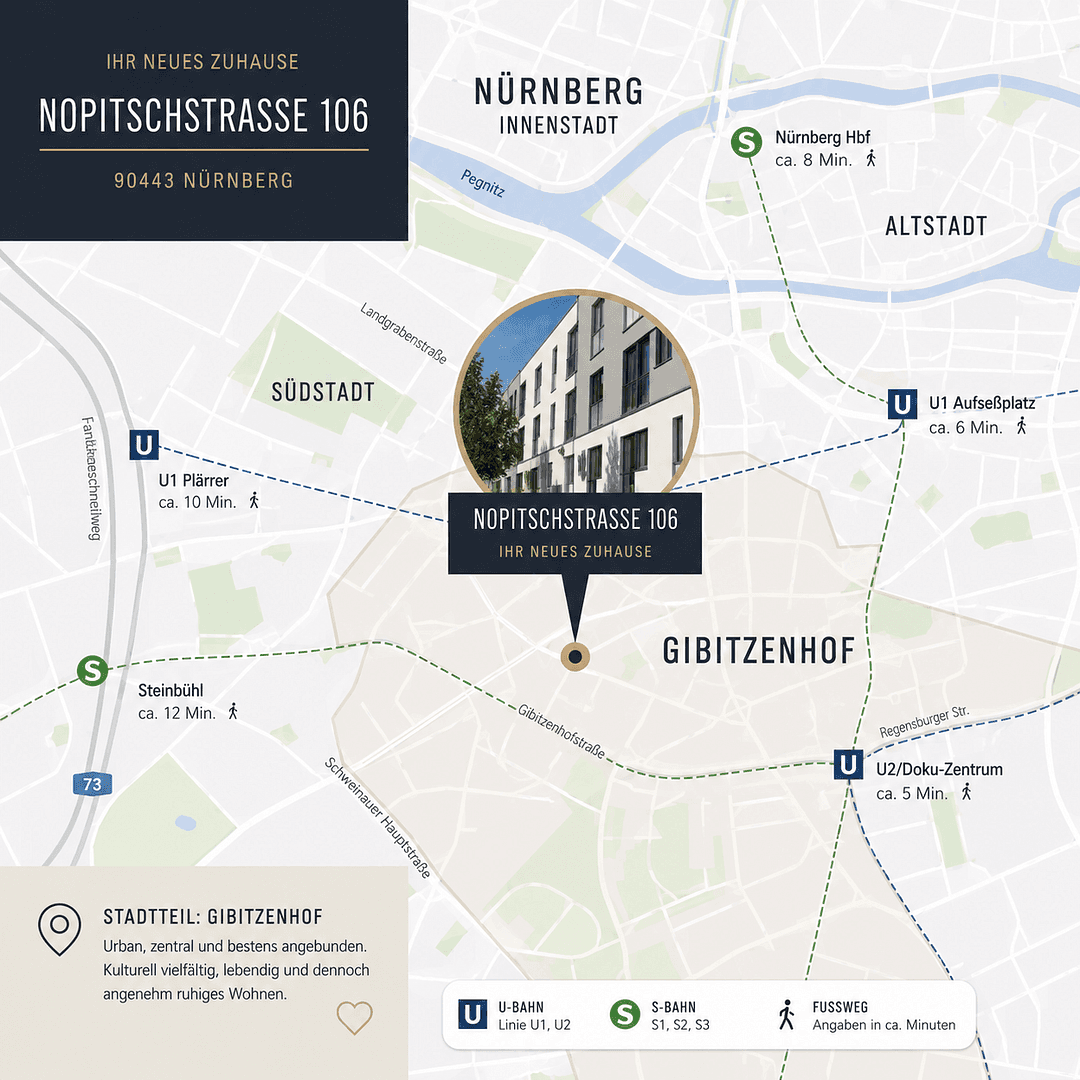 Prenájom bytu 3-izbový 68 m², Nopitschstraße 106, Nürnberg, Bavorsko Prenájom bytu 3-izbový 68 m², Nopitschstraße 106, Nürnberg, Bavorsko