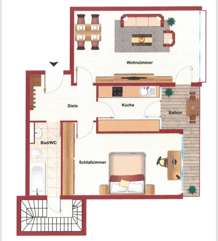 Prenájom bytu 2-izbový 65 m², Nüßstr. 18, Sindelfingen, Bádensko-Wurttembersko Prenájom bytu 2-izbový 65 m², Nüßstr. 18, Sindelfingen, Bádensko-Wurttembersko