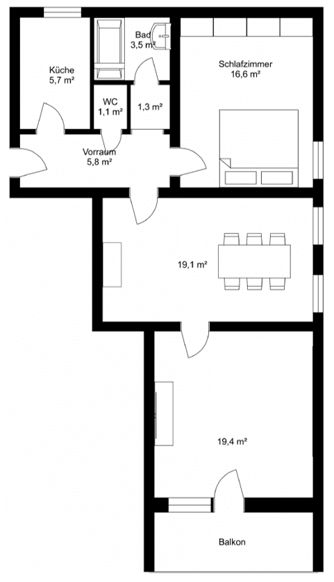 Prenájom bytu 3-izbový 75 m², Lazarettgasse 34, Graz, Štajersko Prenájom bytu 3-izbový 75 m², Lazarettgasse 34, Graz, Štajersko