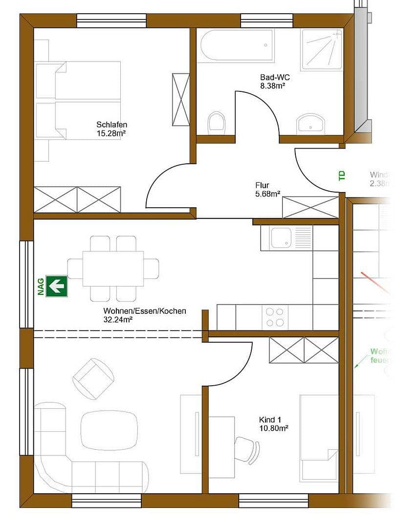 Prenájom bytu 3-izbový 75 m², Aglasterhausen, Bádensko-Wurttembersko Prenájom bytu 3-izbový 75 m², Aglasterhausen, Bádensko-Wurttembersko