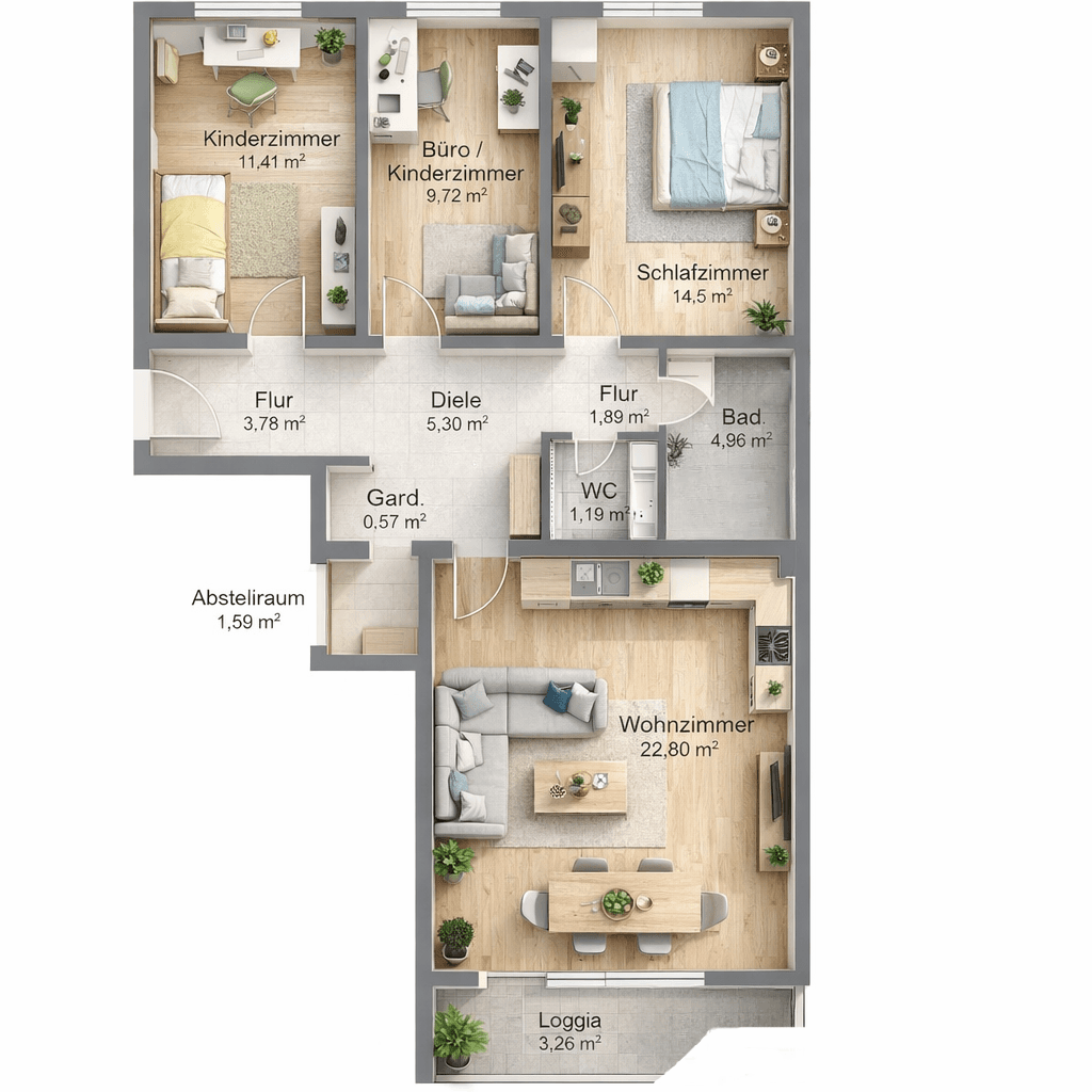 Predaj bytu 3-izbový 80 m², Klausstraße 49A, Augsburg, Bavorsko Predaj bytu 3-izbový 80 m², Klausstraße 49A, Augsburg, Bavorsko
