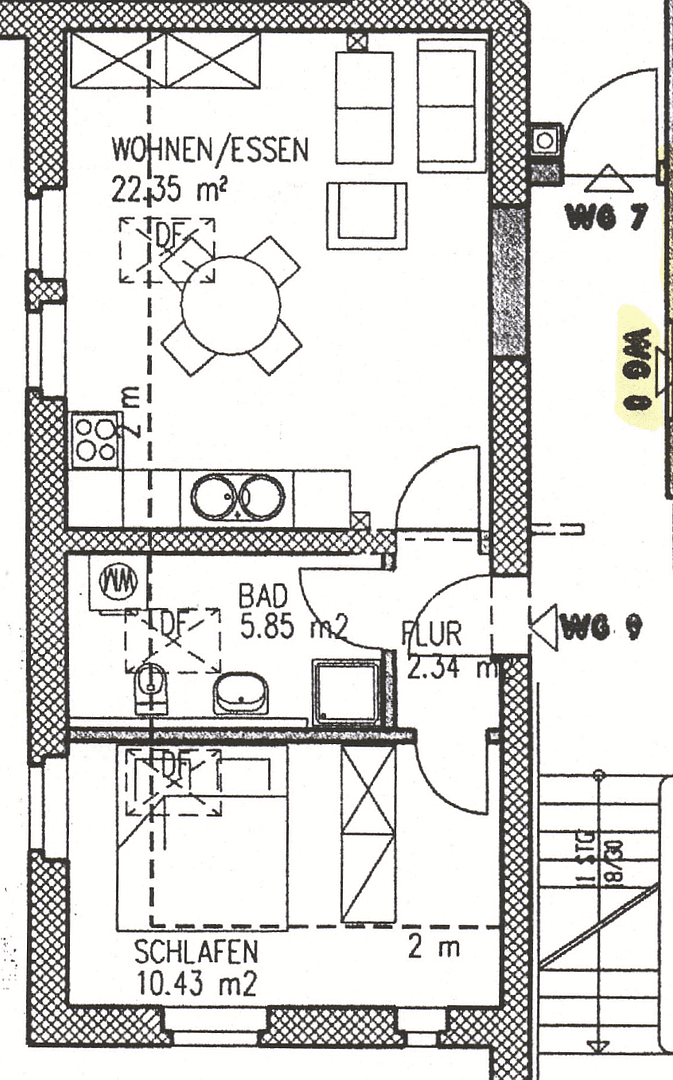 Prenájom bytu 2-izbový 41 m², Rohrer Str. 2, Meiningen, Durínsko Prenájom bytu 2-izbový 41 m², Rohrer Str. 2, Meiningen, Durínsko