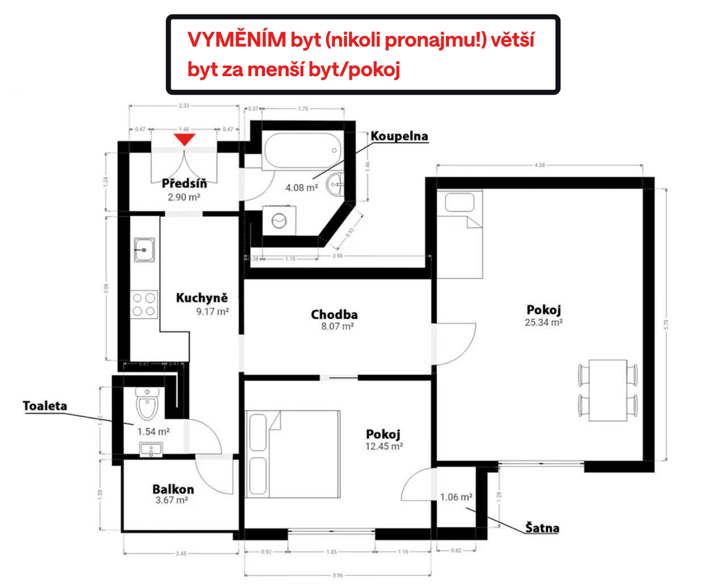 Prenájom bytu 2-izbový 67 m², Ambrožova, Praha, Praha Prenájom bytu 2-izbový 67 m², Ambrožova, Praha, Praha