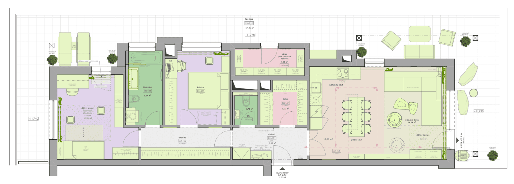 Prenájom bytu 3-izbový 99 m², K Beranovu, Praha, Praha Prenájom bytu 3-izbový 99 m², K Beranovu, Praha, Praha