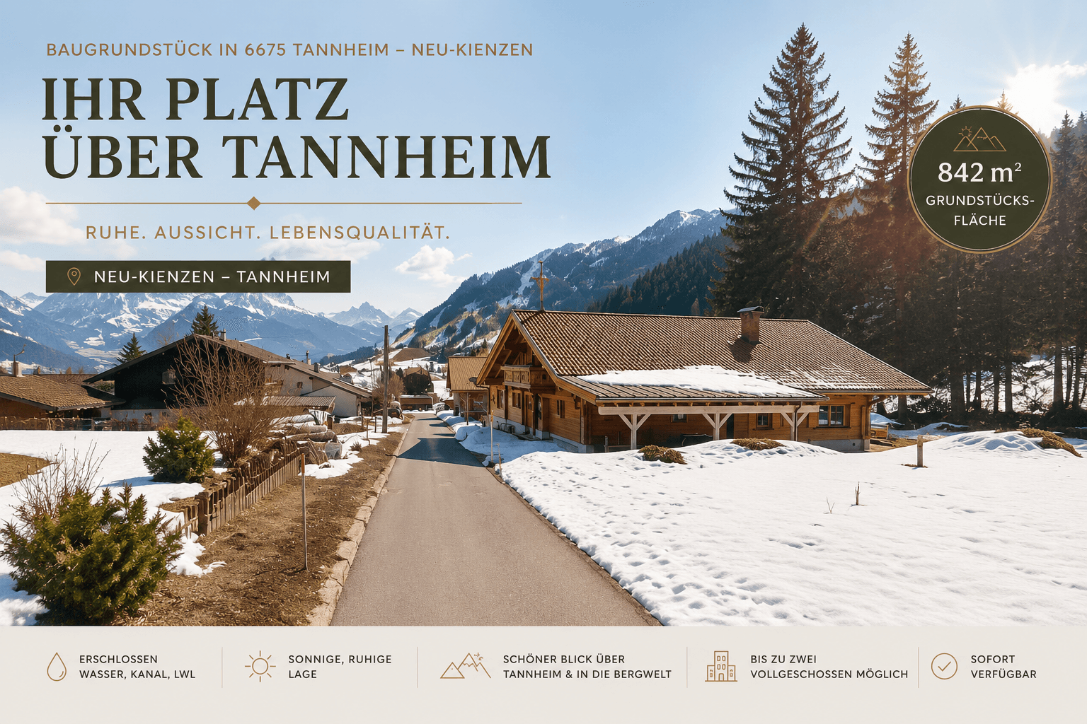 Predaj pozemku 842 m², Neu-Kienzen 70, Tannheim, Tirolsko Predaj pozemku 842 m², Neu-Kienzen 70, Tannheim, Tirolsko