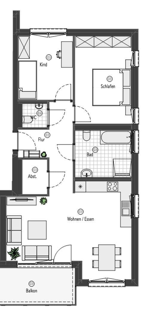 Prenájom bytu 3-izbový 80 m², Drohnenweg 17, Bochum, Severné Porýnie - Westfálsko Prenájom bytu 3-izbový 80 m², Drohnenweg 17, Bochum, Severné Porýnie - Westfálsko
