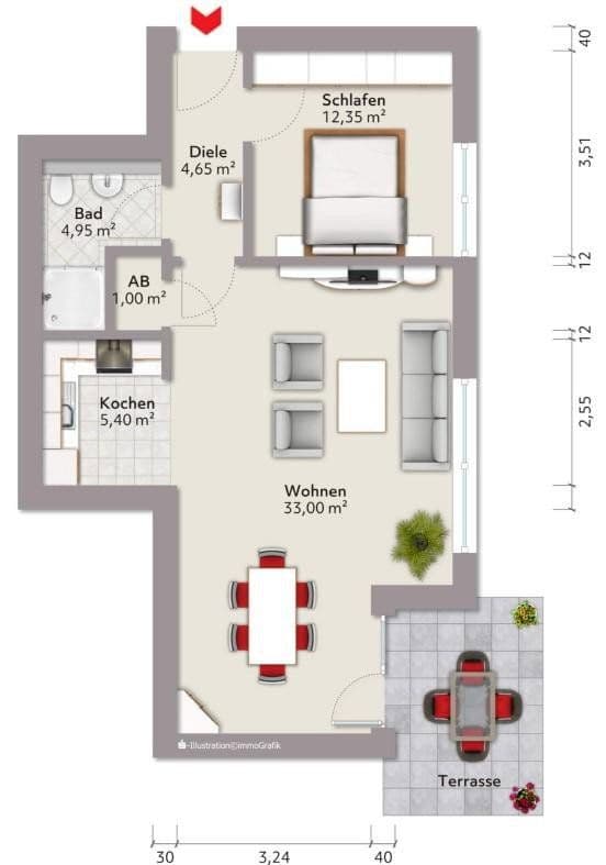 Prenájom bytu 2-izbový 62 m², Senningsweg 10, Schwerte, Severné Porýnie - Westfálsko Prenájom bytu 2-izbový 62 m², Senningsweg 10, Schwerte, Severné Porýnie - Westfálsko