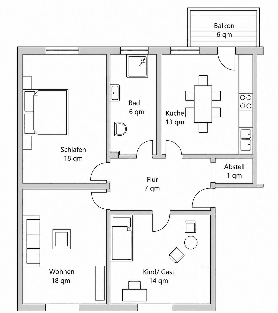 Prenájom bytu 3-izbový 80 m², Körnerstraße 19, Bremerhaven, Brémy Prenájom bytu 3-izbový 80 m², Körnerstraße 19, Bremerhaven, Brémy