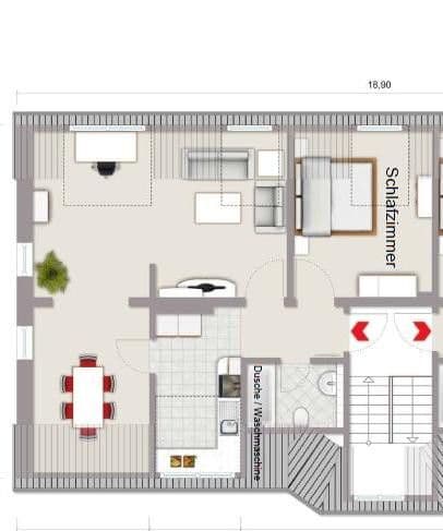 Prenájom bytu 3-izbový 62 m², Simmern/Hunsrück, Porýnie-Falcko Prenájom bytu 3-izbový 62 m², Simmern/Hunsrück, Porýnie-Falcko