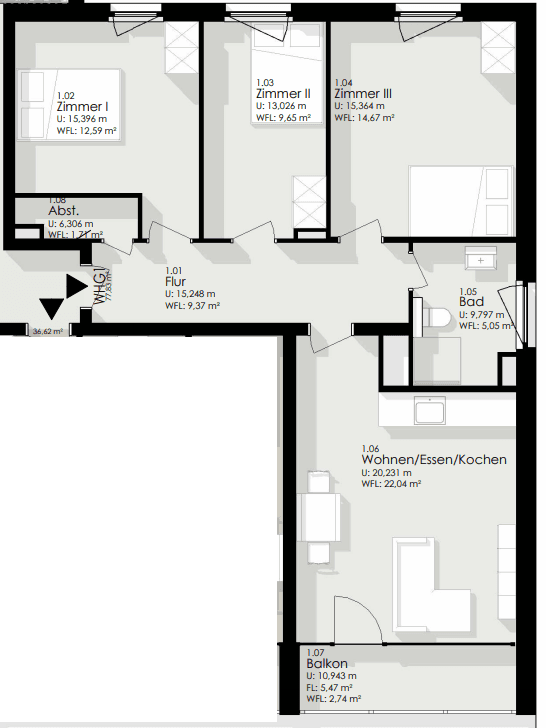 Prenájom bytu 3-izbový 78 m², Oldenburg, Dolné Sasko Prenájom bytu 3-izbový 78 m², Oldenburg, Dolné Sasko