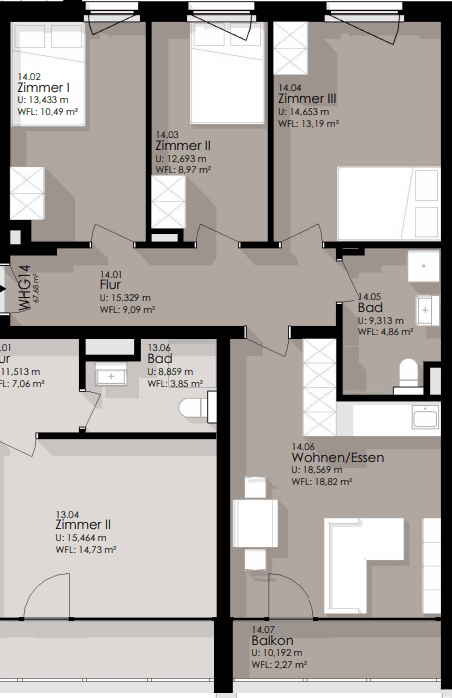 Prenájom bytu 3-izbový 68 m², Oldenburg, Dolné Sasko Prenájom bytu 3-izbový 68 m², Oldenburg, Dolné Sasko