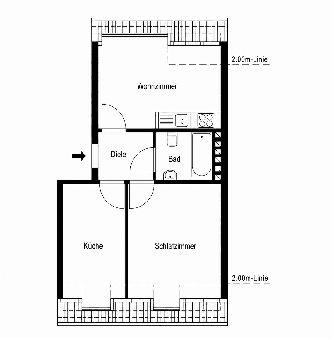 Prenájom bytu 2-izbový 43 m², Fliederstraße 27, Marl, Severné Porýnie - Westfálsko Prenájom bytu 2-izbový 43 m², Fliederstraße 27, Marl, Severné Porýnie - Westfálsko