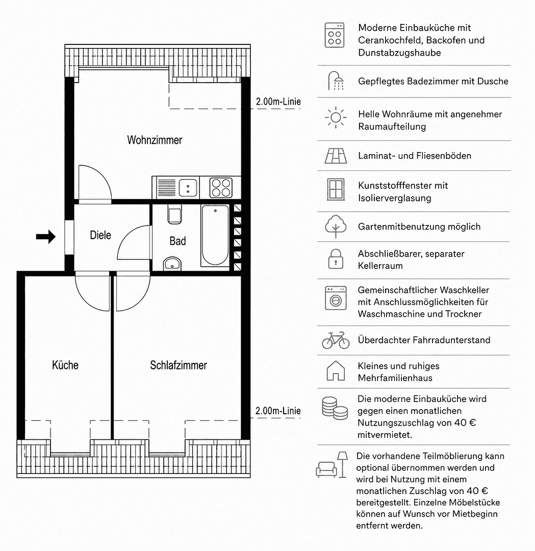 Prenájom bytu 2-izbový 43 m², Fliederstraße 27, Marl, Severné Porýnie - Westfálsko Prenájom bytu 2-izbový 43 m², Fliederstraße 27, Marl, Severné Porýnie - Westfálsko