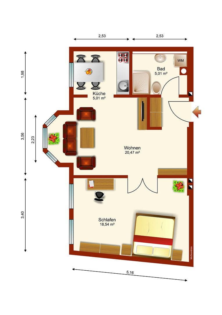 Predaj bytu 2-izbový 50 m², Gerhart- Hauptmann- Str. 20, Magdeburg, Sasko-Anhaltsko Predaj bytu 2-izbový 50 m², Gerhart- Hauptmann- Str. 20, Magdeburg, Sasko-Anhaltsko