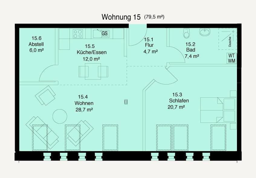 Prenájom bytu 2-izbový 80 m², Paulihof 2, Schleswig, Šlezvicko-Holštajnsko Prenájom bytu 2-izbový 80 m², Paulihof 2, Schleswig, Šlezvicko-Holštajnsko