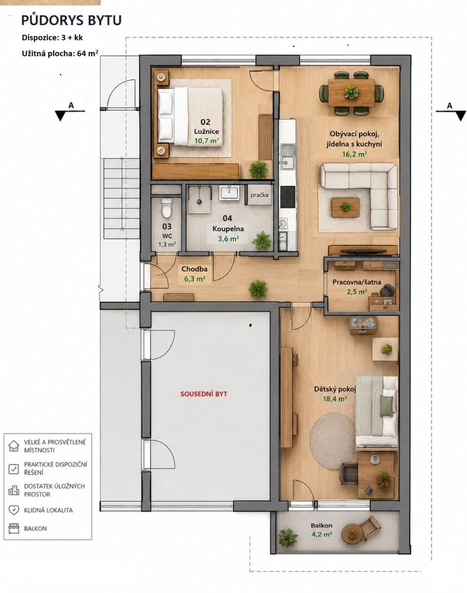 Predaj bytu 3-izbový 68 m², Arbesova, Ostrava, Moravskoslezský kraj Predaj bytu 3-izbový 68 m², Arbesova, Ostrava, Moravskoslezský kraj