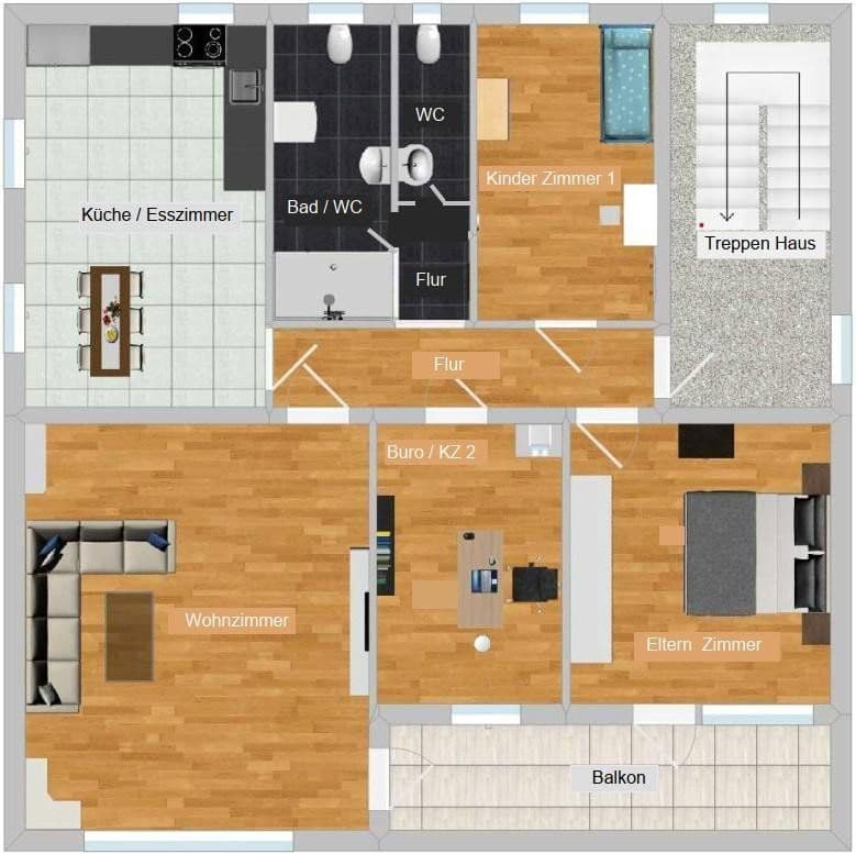 Prenájom bytu 4-izbový 110 m², Steigstraße 3, Thüngersheim, Bavorsko Prenájom bytu 4-izbový 110 m², Steigstraße 3, Thüngersheim, Bavorsko