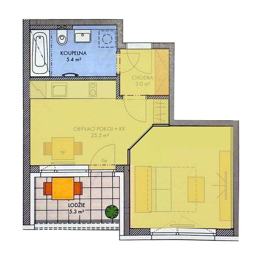 Predaj bytu 2-izbový 40 m², Gollové, Praha, Praha Predaj bytu 2-izbový 40 m², Gollové, Praha, Praha