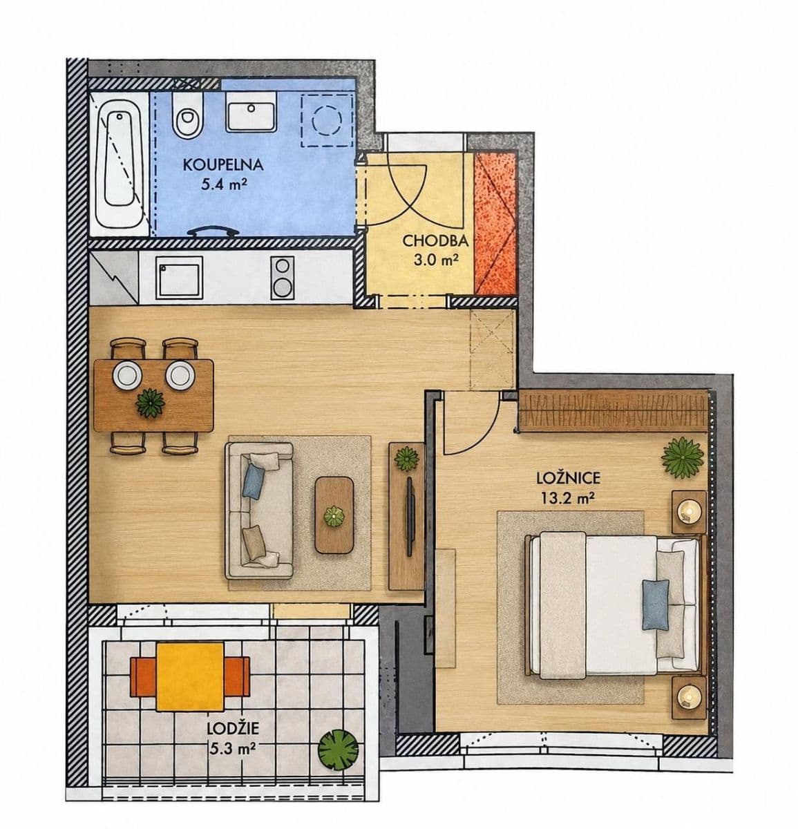 Predaj bytu 2-izbový 40 m², Gollové, Praha, Praha Predaj bytu 2-izbový 40 m², Gollové, Praha, Praha